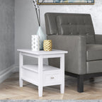 WYNDENHALL Norfolk SOLID WOOD 14 inch Wide Rectangle Transitional Narrow Side Table - 14 Inches wide
