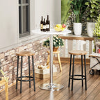 Homall Bistro Pub Table Round Bar Height Cocktail Table Metal Base MDF Top Obsidian Table with Black Leg 23.8inch Top - N/A