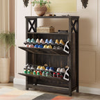 Moasis Shoe Storage Cabinet Organizer with 2 Compartments for Entryway Hallway