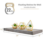 Sorbus Floating Wall Shelves Wood Wall Mounted Decor for Books and Storage with Invisible brackets - Set of 3