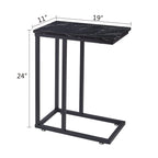 Javlergo Set of 2 C-Shaped Sofa Side Table, Small End Table for Living Room, Narrow Bedside/TV Tray Table