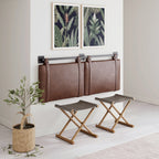 Nathan James Harlow Wall Mount Upholstered Headboard with Metal Rail